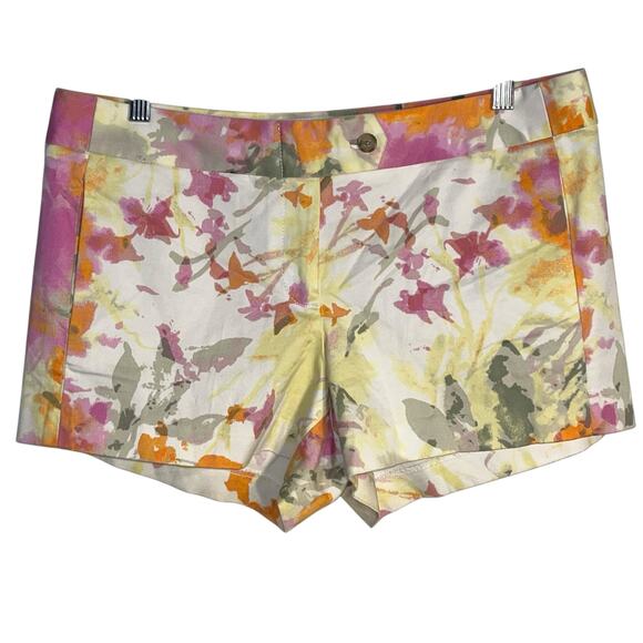 J.Crew Watercolor Floral Print Stretch Cotton Shorts Size 8 Style 37569 - Picture 1 of 5
